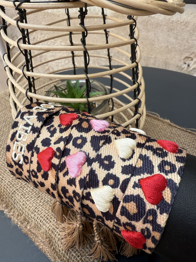 Bracelet brodé Bohème Chic - Léopard 