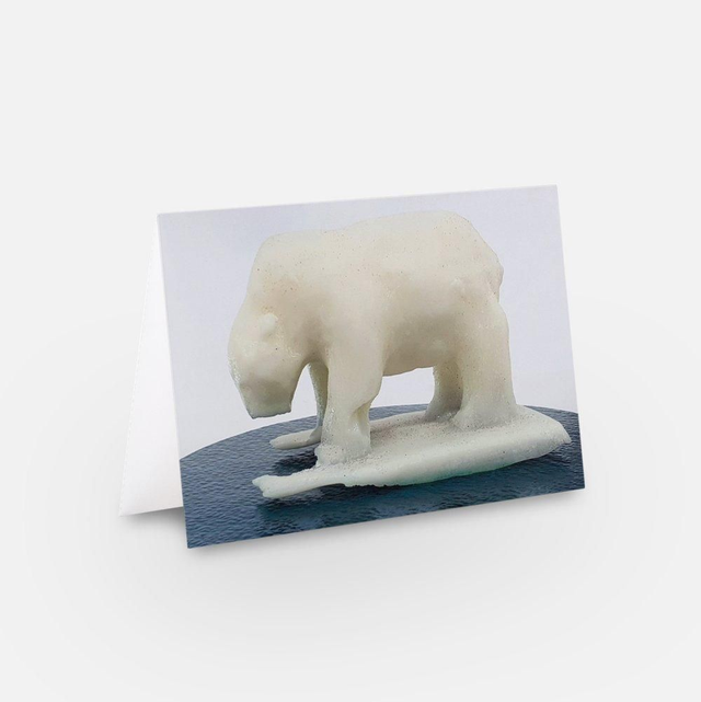 Glacial Melt Polar Bear glass artwork greeting card