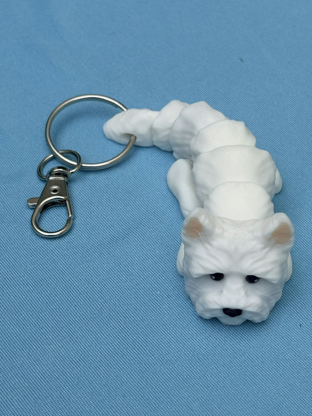 3D Printed West Highland White Terrier Dog Keyring