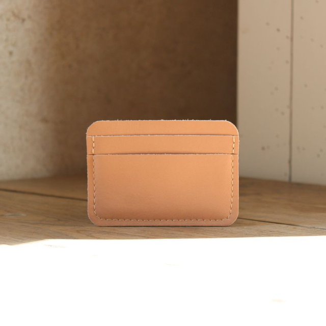 Porte-cartes en cuir de vachette – format  horizontal – fait main  