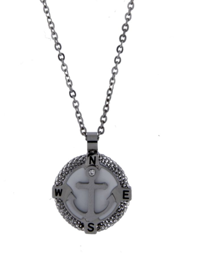 collana in acciaio con ancora.   AQ CL114