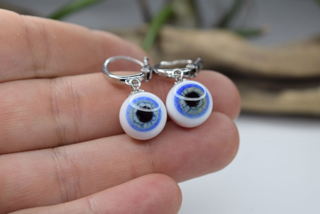 DORMEUSES OEIL DE GNOME MONTURE ARGENT 