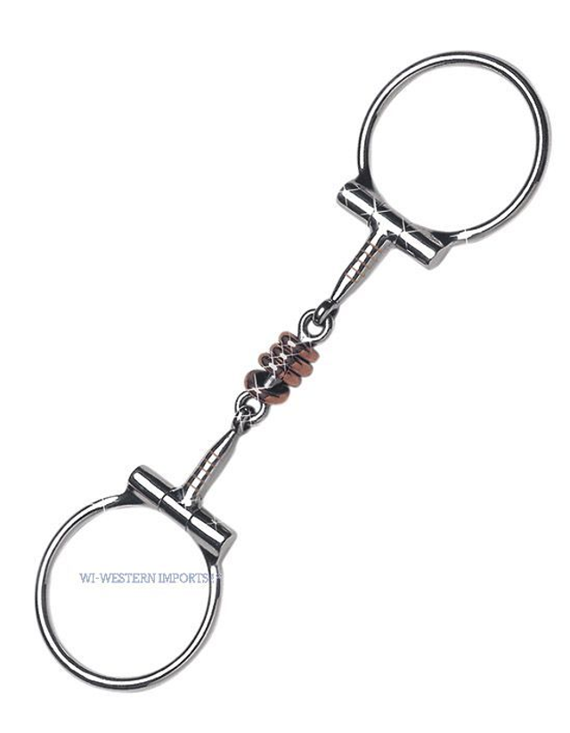 Doppelt gebrochenes Snaffle Bit mit Spielringen
