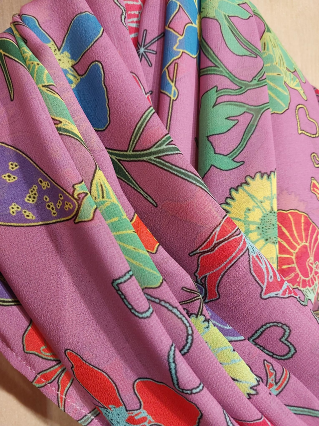 Orchidée Rose. Foulard