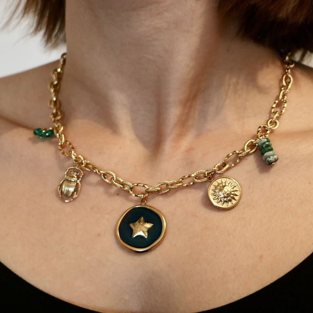 Collier maxi étoile vert sapin