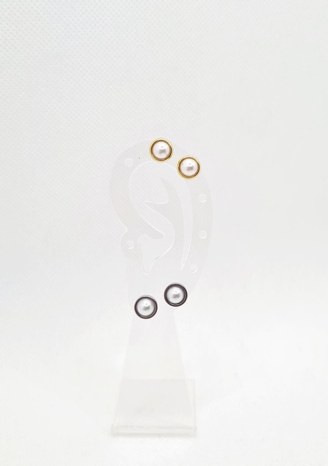 Clous d'oreilles "Emma" en acier inoxydable or ou argent 