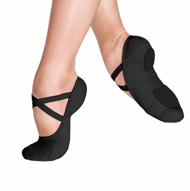 Adult Black Canvas Ballet Shoes