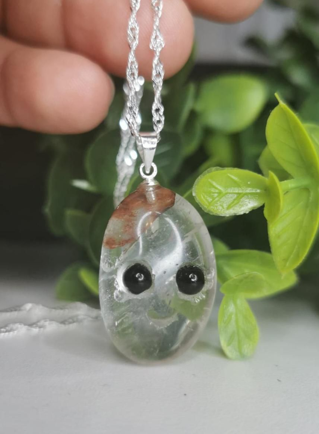 Dolly. Fire Quartz Crystal Critter Necklace