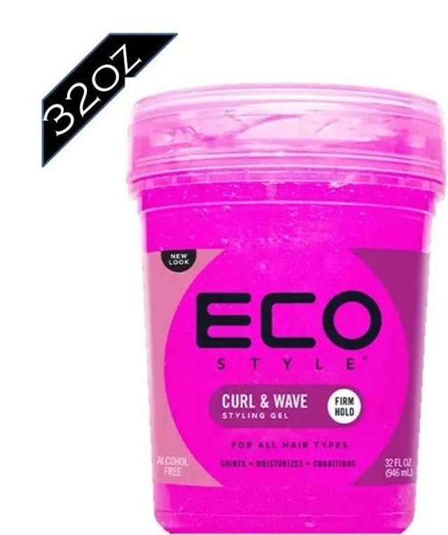 ECO: STYLING GEL - 32OZ CURL & WAVE PINK (I903A)