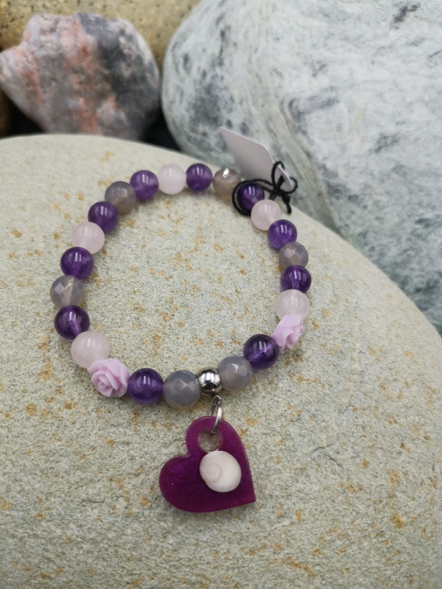 BPO.010Bracelet améthyste roses