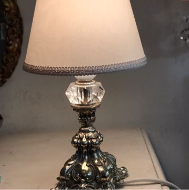 Vintage Tischlampe silber