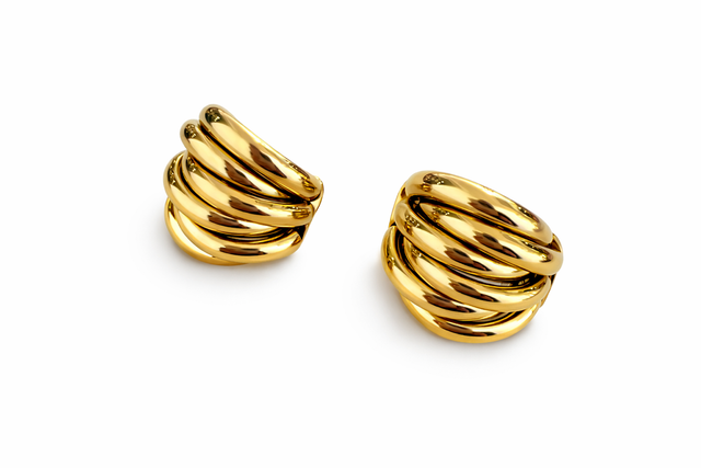 Pendientes acero dorado 