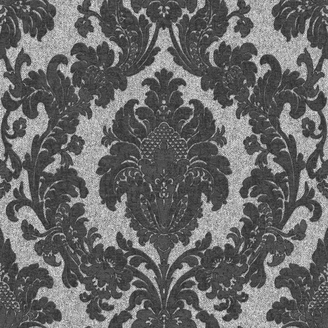 San Remo Damask Charcoal - Belgravia - 6523