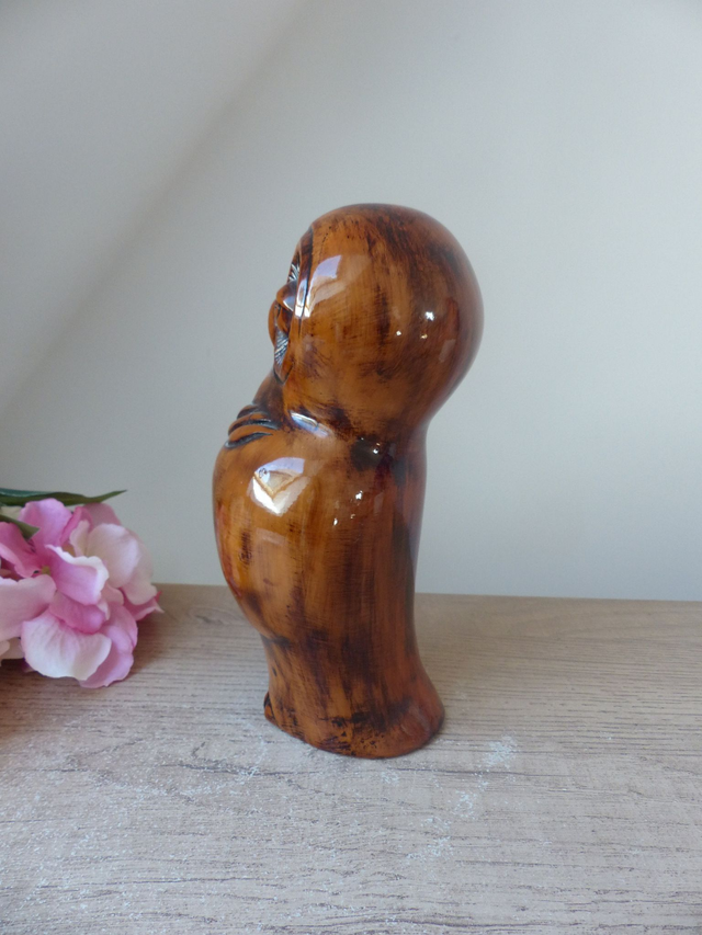 Chouette Zen Polychrome en Résine Marron : Sculpture Apaisante pour Ajouter une Touche Asiatique à Votre Décor, Sagesse et Sérénité Maison