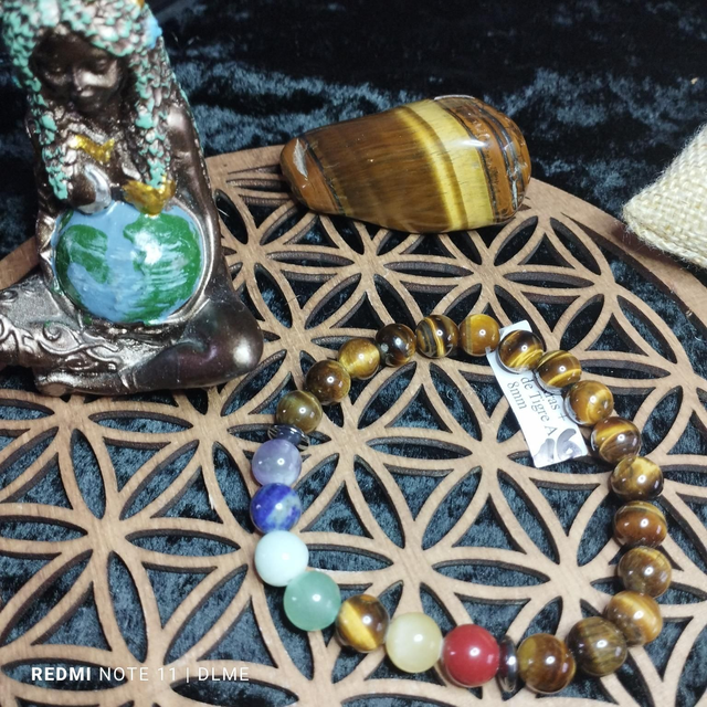 Bracelet œil de tigre 7 chakras
