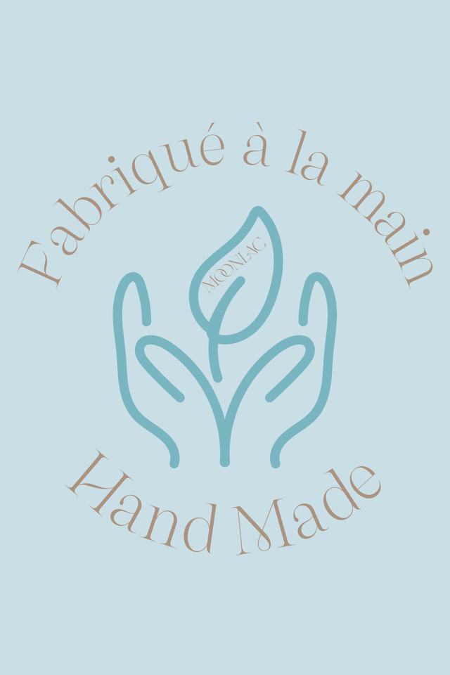 Pochette à savon en bambou et coton fleuri rose – faite main