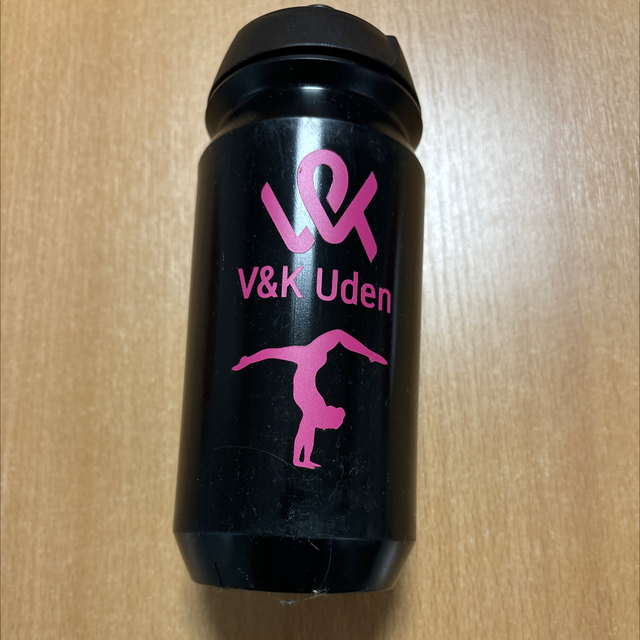 Bidon Turnen dames zwart roze opdruk