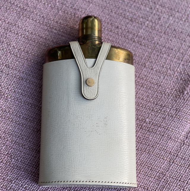 Flachmann Leder Messing