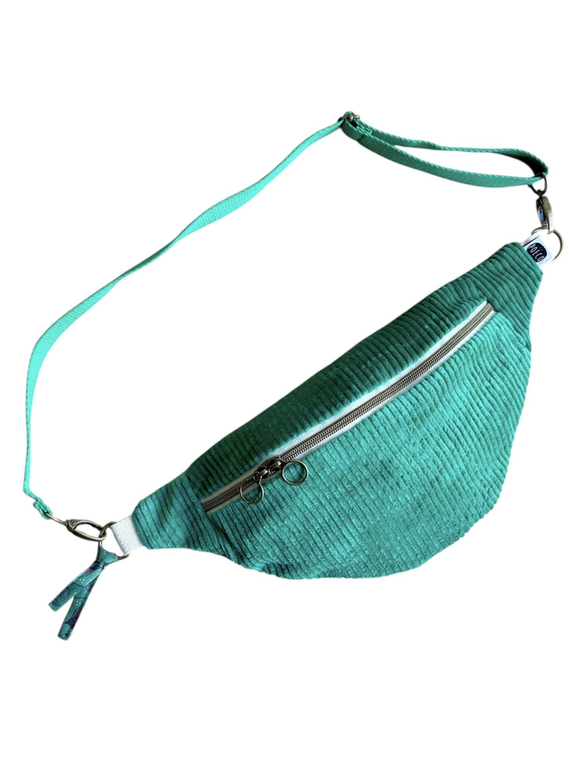 Sac Banane Uni velours côtelé VERT