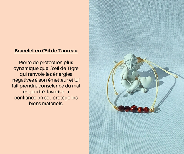 165- Bracelet réglable en Œil de Taureau