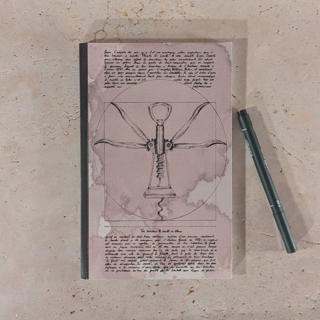 Carnet A5 - Vin Nature - Tire Bouchon De Gaulle de Vitruve