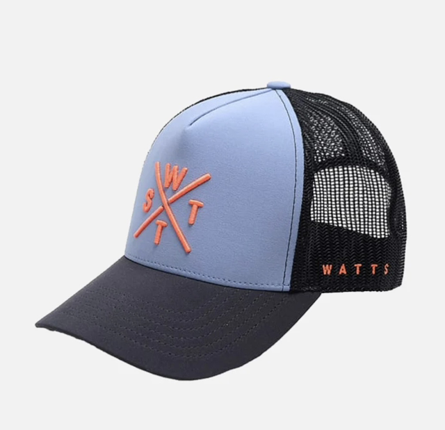 CASQUETTE WATTS TRIBE - BLEU GRIS ET ORANGE