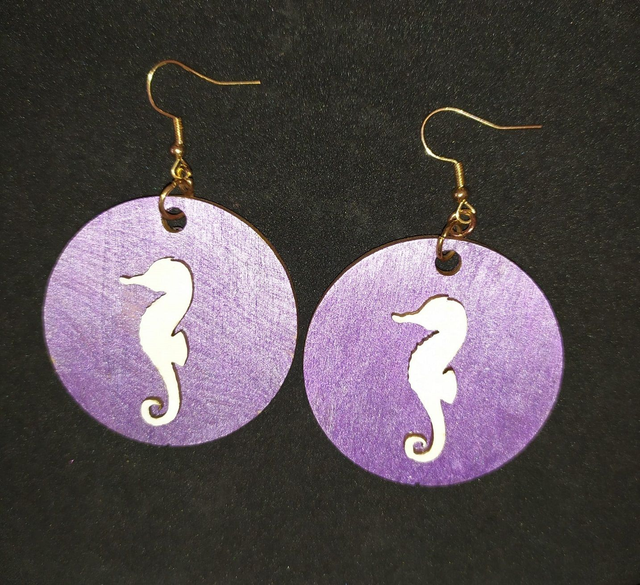 Boucles d'oreilles rondes "Hippocampe"