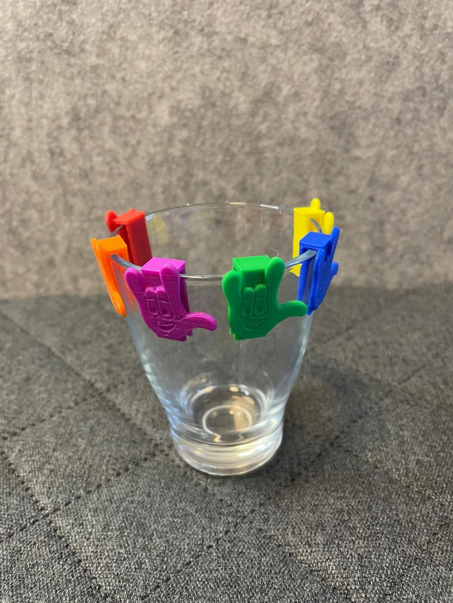 Glasmarker "ILY" (6 Stk.), bunt