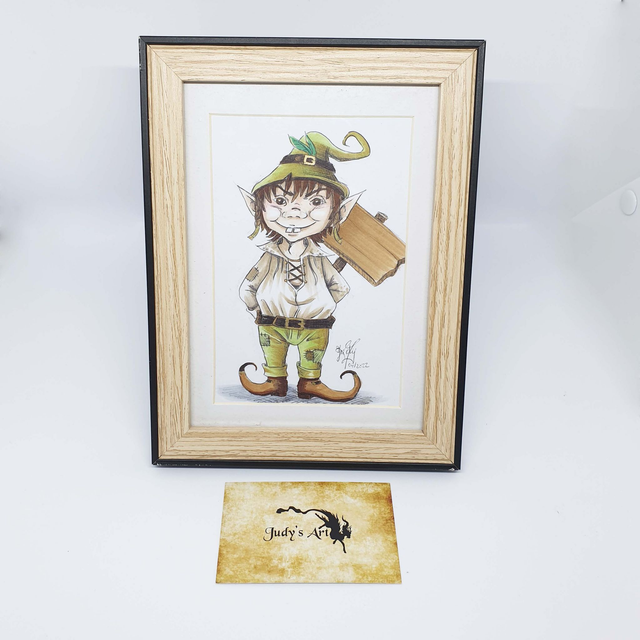 Illustration originale encadrée, "le Petit Brownie"