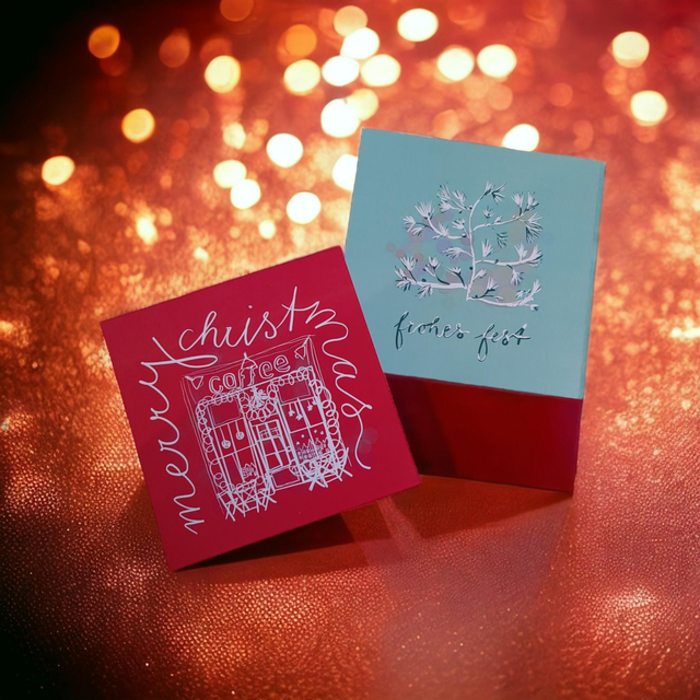 Set. Postkarten Quadratisch. "Weihnachten"