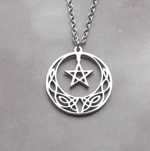 Celtic Pentagram Steel Necklace 
