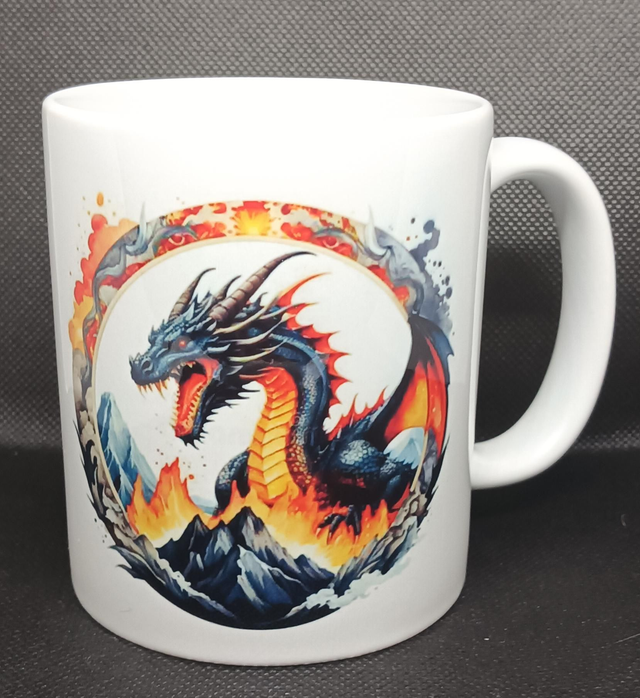 Custom Printed Fire Dragon Mug