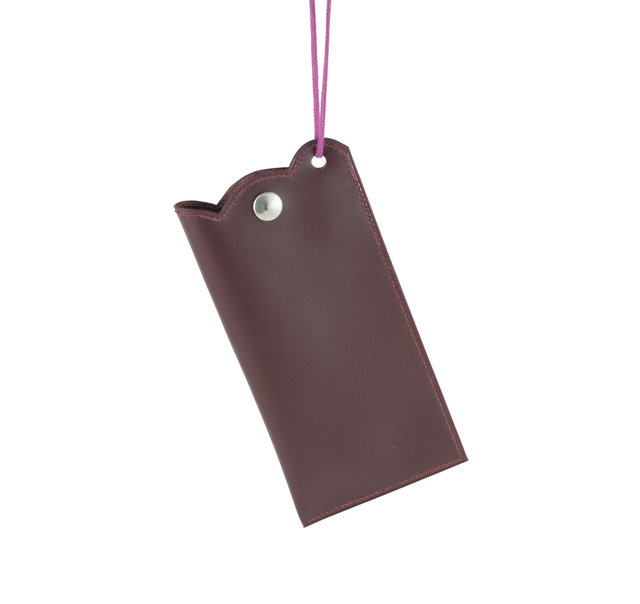 Etui à Lunettes avec cordon MEGANE Bordeaux Foncé
