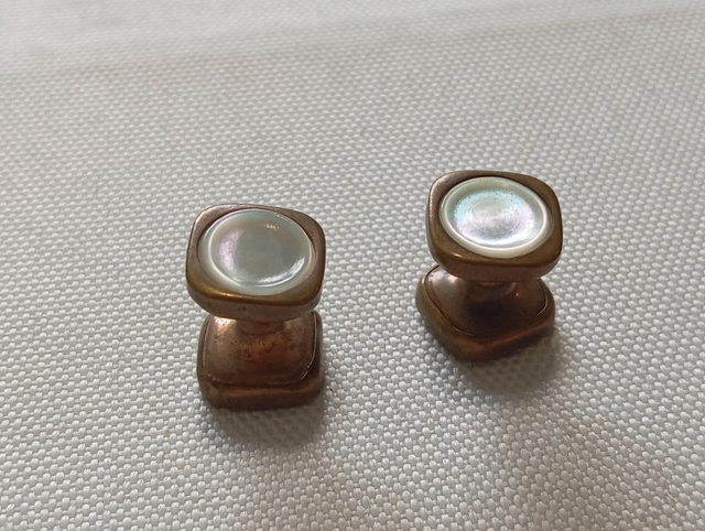 Boutons de manchettes laiton et nacre