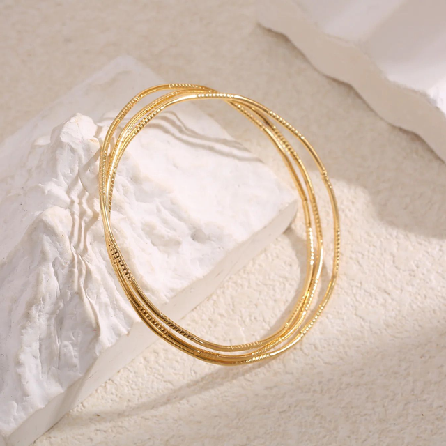 Bracelet Jonc triple texturé