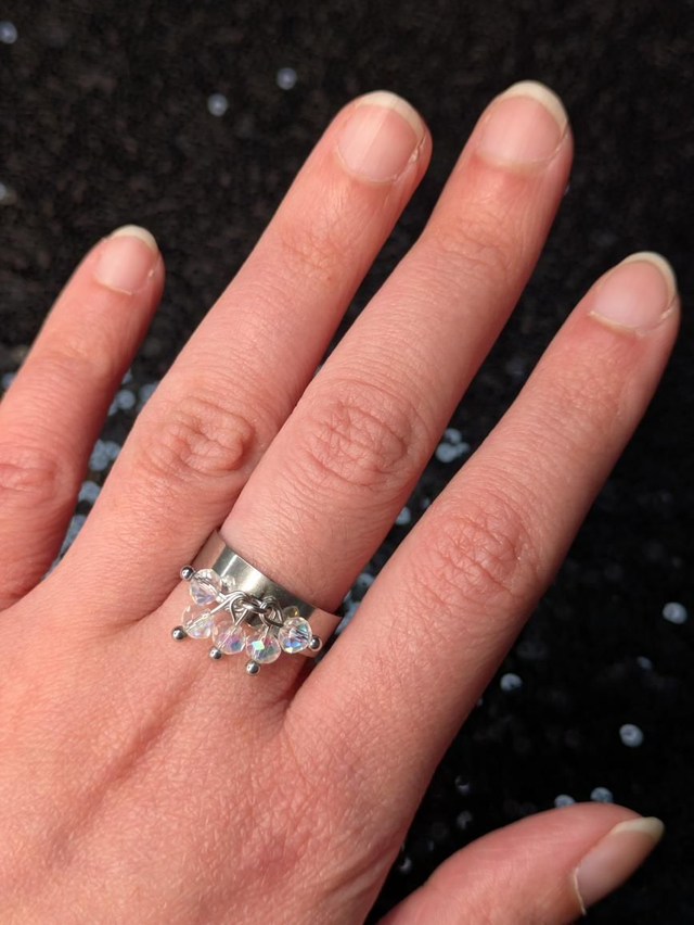 Bague breloque prisme 