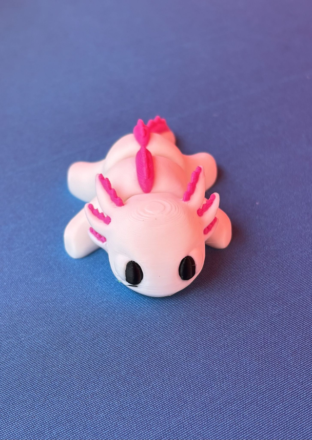 MINI Axolotl | White &amp; Pink
