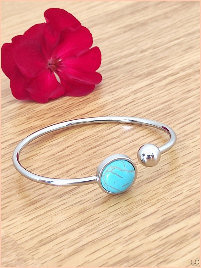 Bracelet jonc Anaëlle  - Turquoise