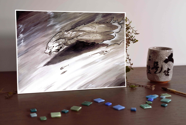 Carte postale A6 ou original - Salamandre - Ricochet