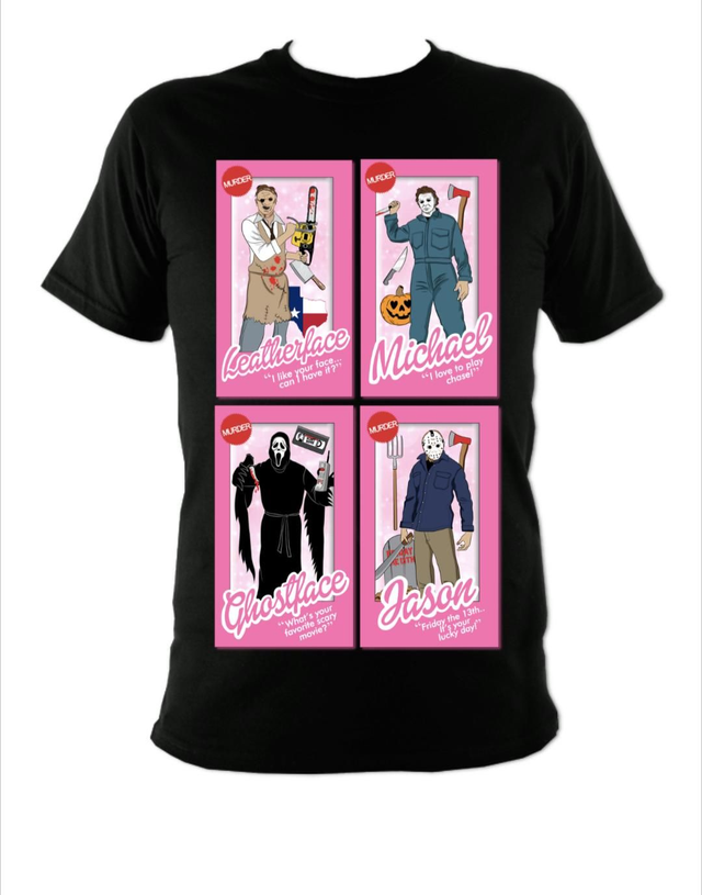 Horror Character Barbie Box T-shirt 