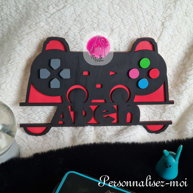 Décoration de porte ou de mur thème Gameur manette - Parfait pour les chambre d'enfants