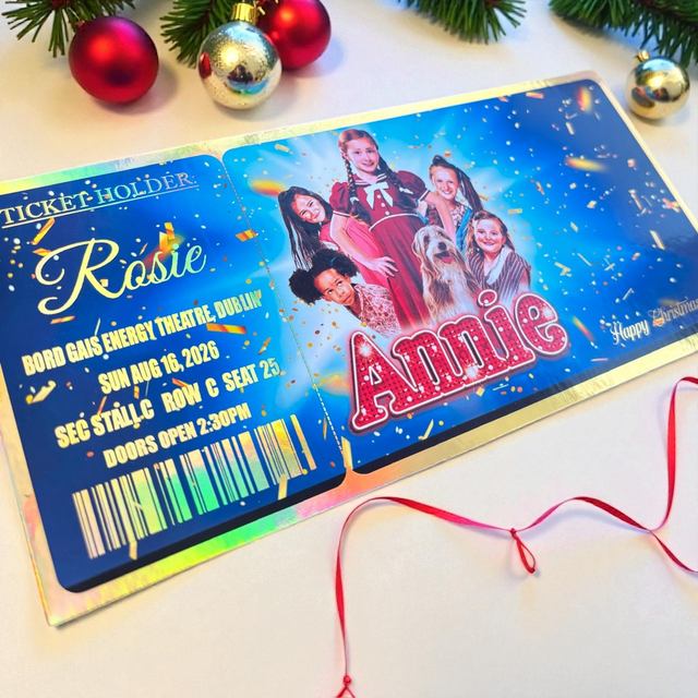 Annie the musical  gift ticket / card 