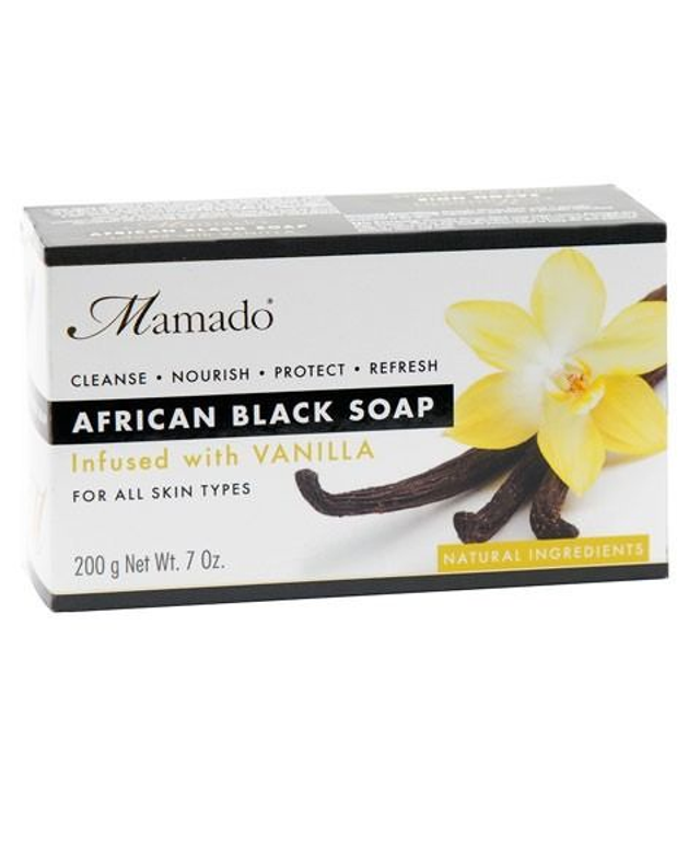  Mamado African Black Soap Infused With Vanilla 200g