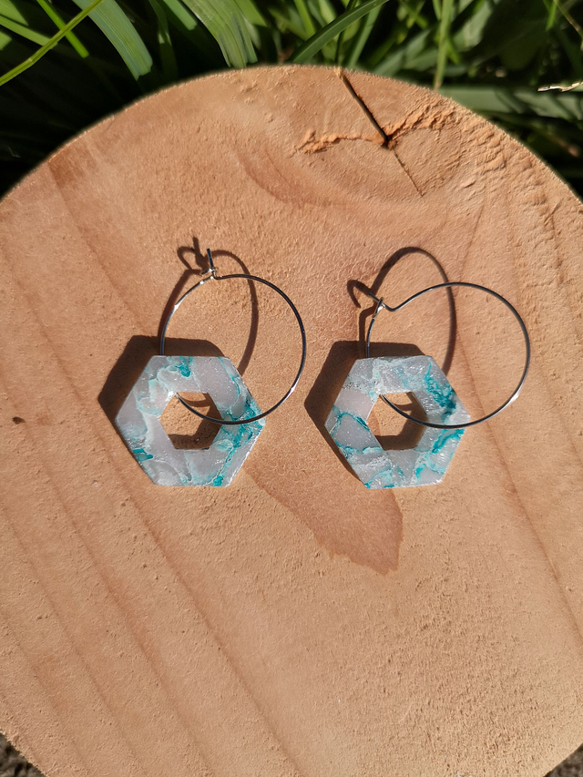 Collection Marbre Glacier - Boucles d&#039;oreilles Lisbeth