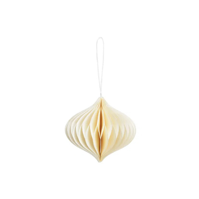 Hänger Wabe groß aus Papier/Pappe, Weiß Ø9cm