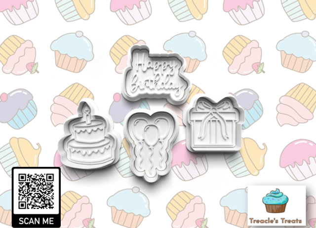 Happy Birthday Fondant/cookie stamps with cutters