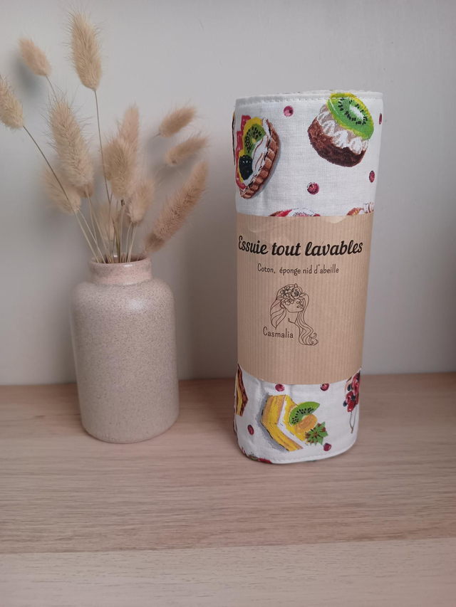 Essuie-tout lavables mignardises ( 6 feuilles)