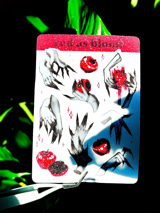 Red as blood Glitter Tiny Sticker Sheet