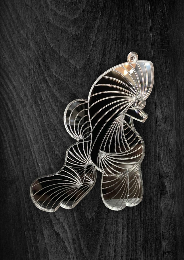 Acryl - Poodle Puppy Silver