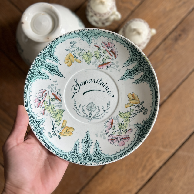 Sous tasse K&amp;G Lunéville décor Arras pour la Samaritaine 